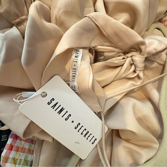 Saints and Secrets Nude Satin Cut Out Maxi Dress | Size S - Picture 13 of 13